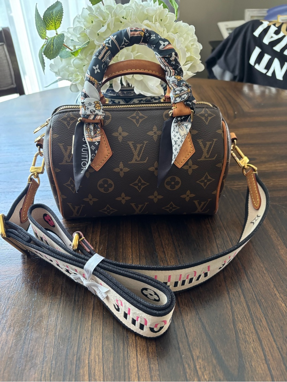 Louis Vuitton Monogram Speedy 20 with Guitar Strap & COA